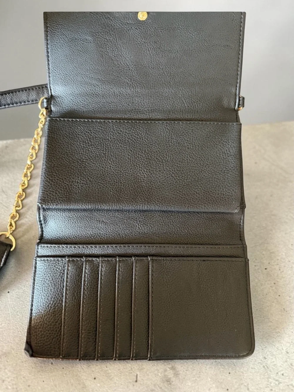 Betsey Johnson Black & White Tweed Crossbody Wallet with Bow Detail